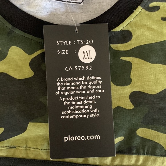 ✨NWT PLOREO premium quality camo T-shirt - size 2XL - Picture 5 of 7